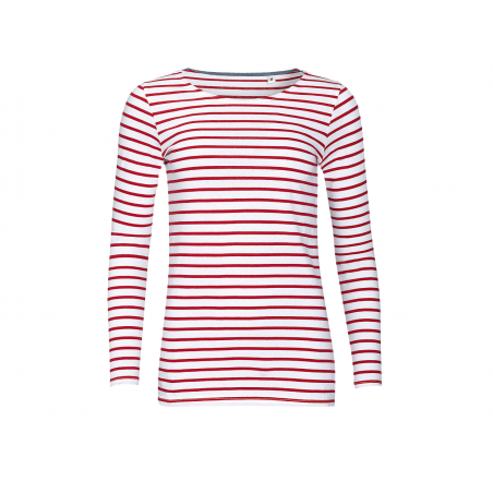 T-SHIRT FEMME RAYE 150G "MARINE" - T-shirts personnalisés - SIP19