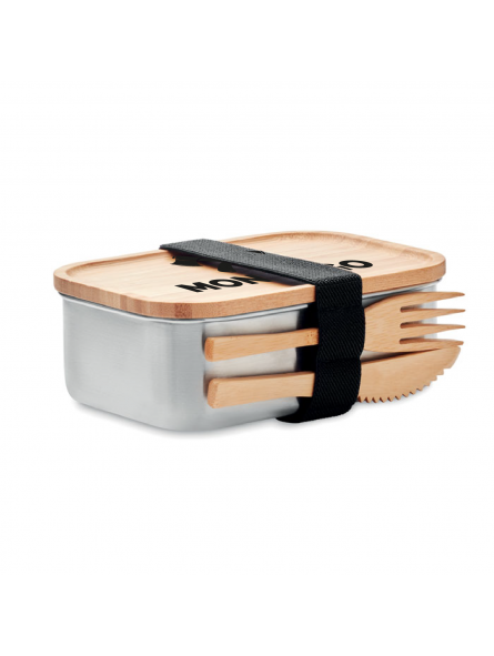 LUNCH BOX PERSONNALISÉE EN BAMBOU ET INOX "SAVANNA"