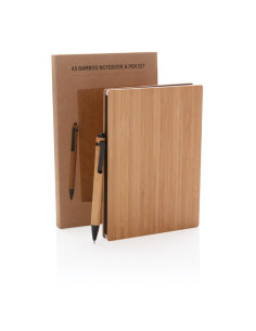 CARNET A5 ET STYLO BAMBOU "FIGEN" - Carnets personnalisés - SIP19