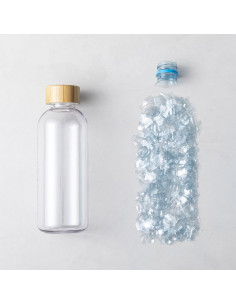 Bouteille personnalisée en RPET et bambou de 600 ml "SOLARIX" | SIP19