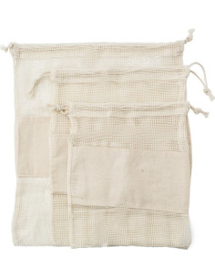 Set de 3 sacs filet en coton à personnaliser "LEEKY" | SIP19