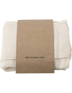 Set de 3 sacs filet en coton à personnaliser "LEEKY" | SIP19