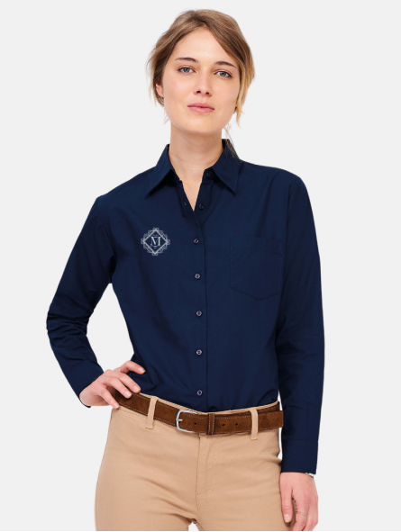 CHEMISE FEMME PERSONNALISABLE EN POPELINE 105G "EXECUTIVE"