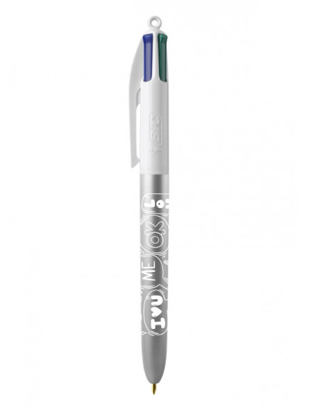 STYLO BIC® 4 COULEURS PERSONNALISABLE "GLACÉ"