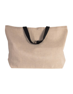 Grand sac fourre-tout personnalisé en jute et coton "ARLOS" | SIP19