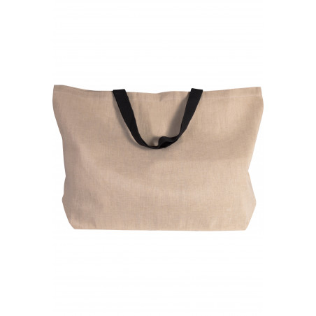 Grand sac fourre-tout personnalisé en jute et coton "ARLOS" | SIP19