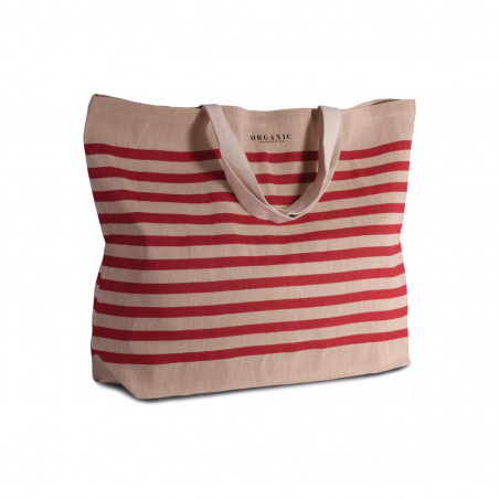 Grand sac fourre-tout personnalisé en jute et coton "ARLOS" | SIP19