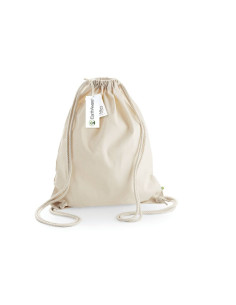 Sac à dos à ficelles personnalisable en coton bio 340G "CANDE" | SIP19