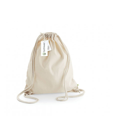 Sac à dos à ficelles personnalisable en coton bio 340G "CANDE" | SIP19