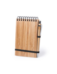 Carnet spirale A6 et stylo en bambou à imprimer "TUMIZ" | SIP19
