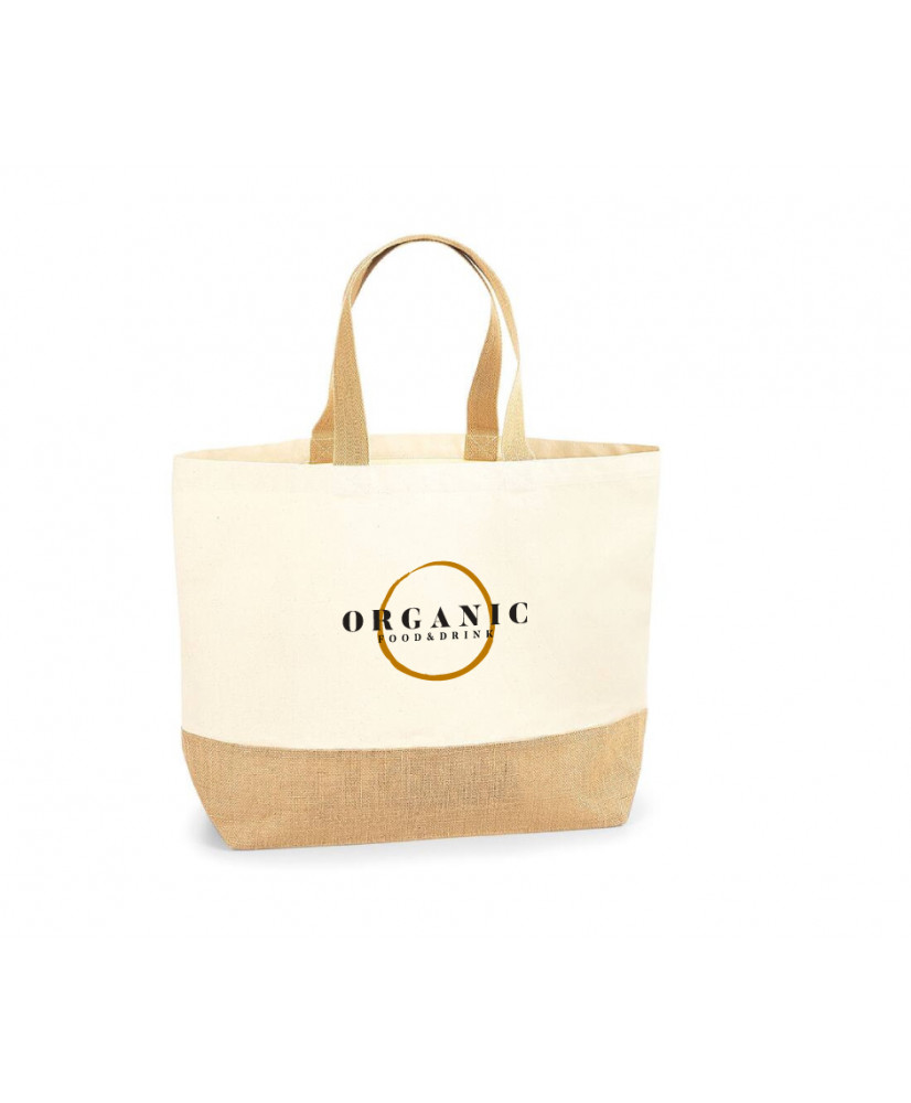 GRAND SAC SHOPPING PERSONNALISABLE EN COTON ET JUTE 407G "PEXAS"
