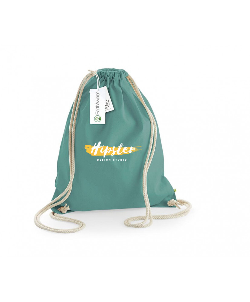 SAC À DOS FICELLES PERSONNALISABLE EN COTON CANVAS BIO 340G "CANDE"