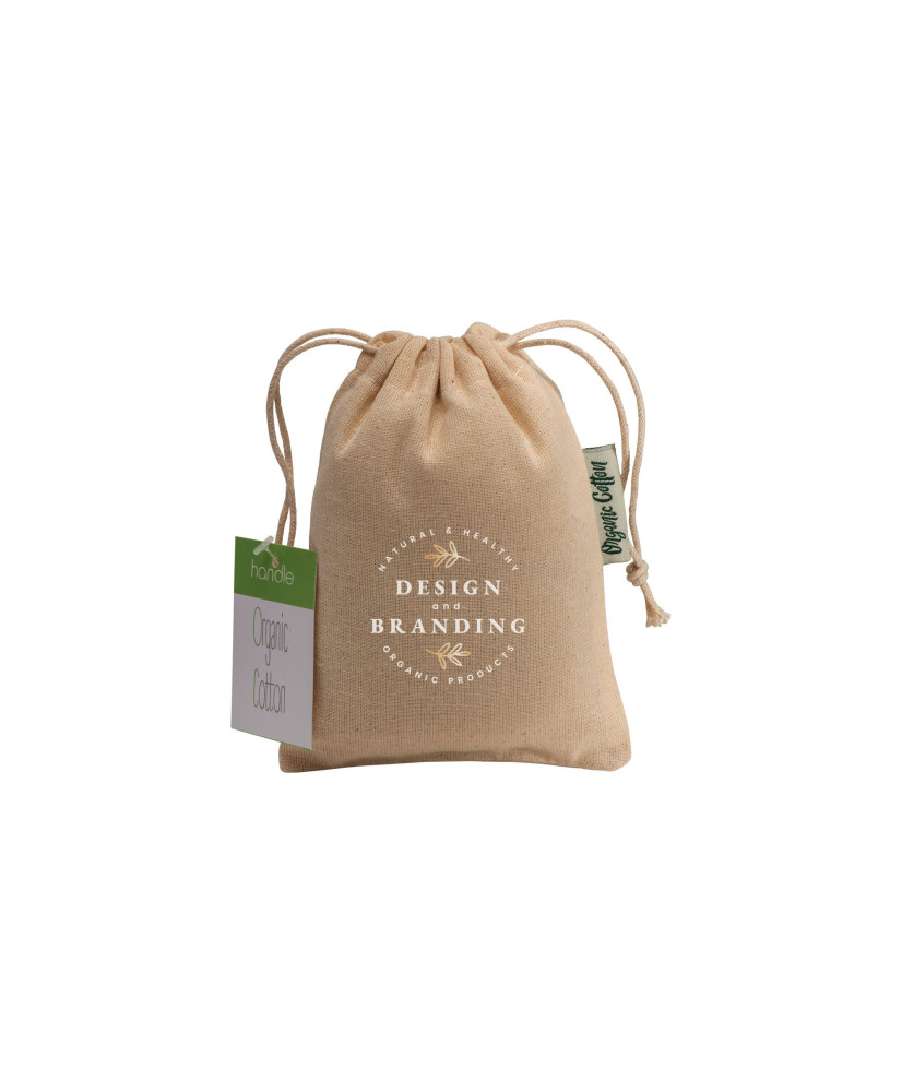 POCHON PERSONNALISABLE EN COTON ORGANIQUE 140G "AYGOL" 10x14cm