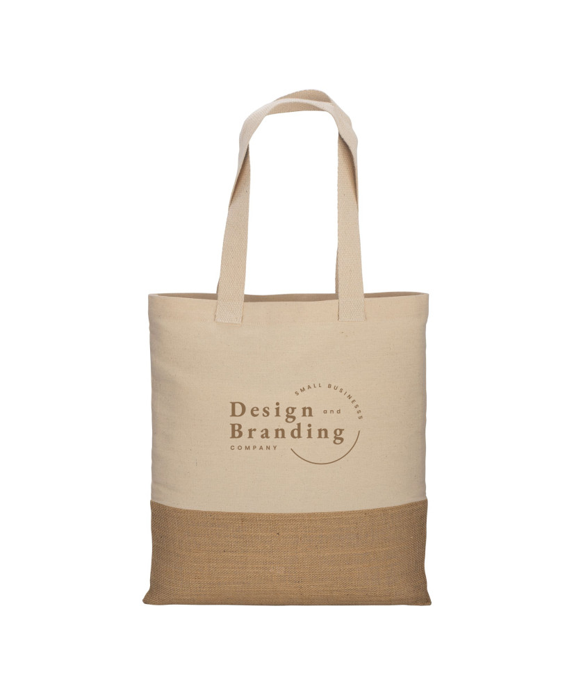 TOTE BAG PERSONNALISÉ EN COTON ET JUTE 230G "RIBEK" 38x42cm