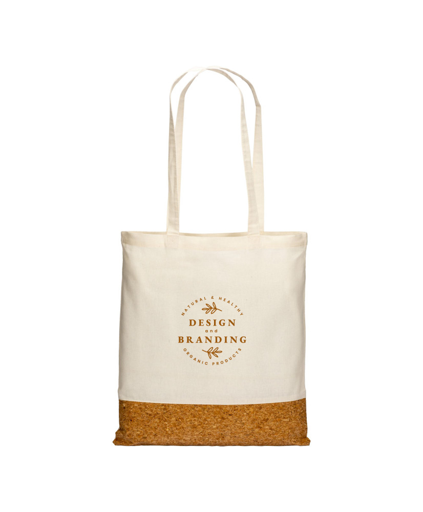 TOTE BAG PERSONNALISABLE EN COTON/LIÈGE 135G "DENAX" 38x42cm