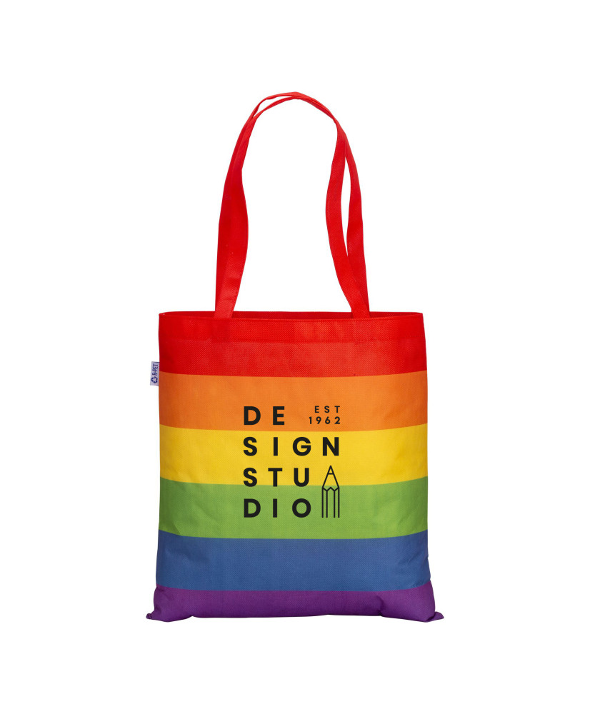 TOTE BAG ARC-EN-CIEL PERSONNALISABLE EN RPET "SEDEN" 38x42cm