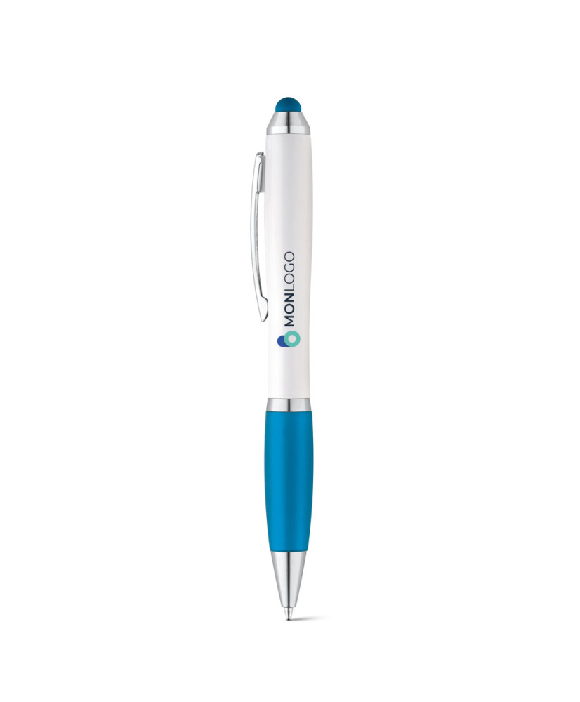 STYLO TACTILE PUBLICITAIRE EMBASE GOMME ASSORTIE "OUEPY"