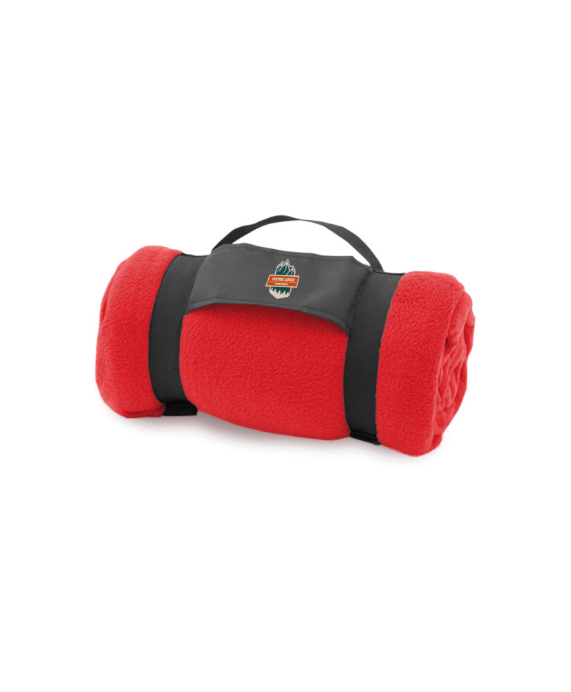 PLAID PERSONNALISÉ EN POLAIRE AVEC POIGNÉE 200G "MONTAIN"