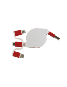 Chargeur multicâble personnalisé USB rétractable "ROSIE" | SIP19