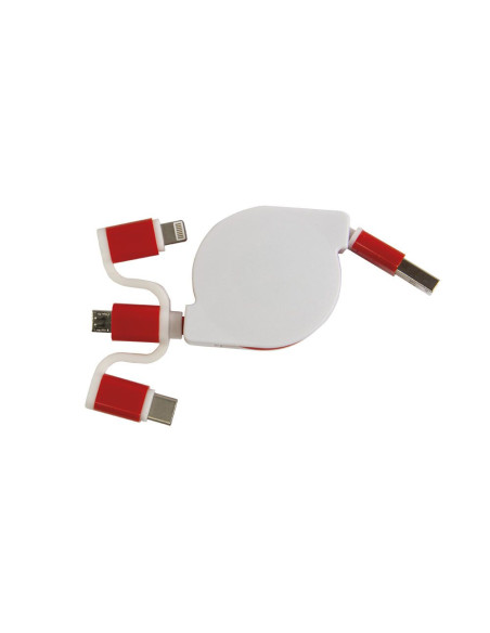 Chargeur multicâble personnalisé USB rétractable "ROSIE" | SIP19