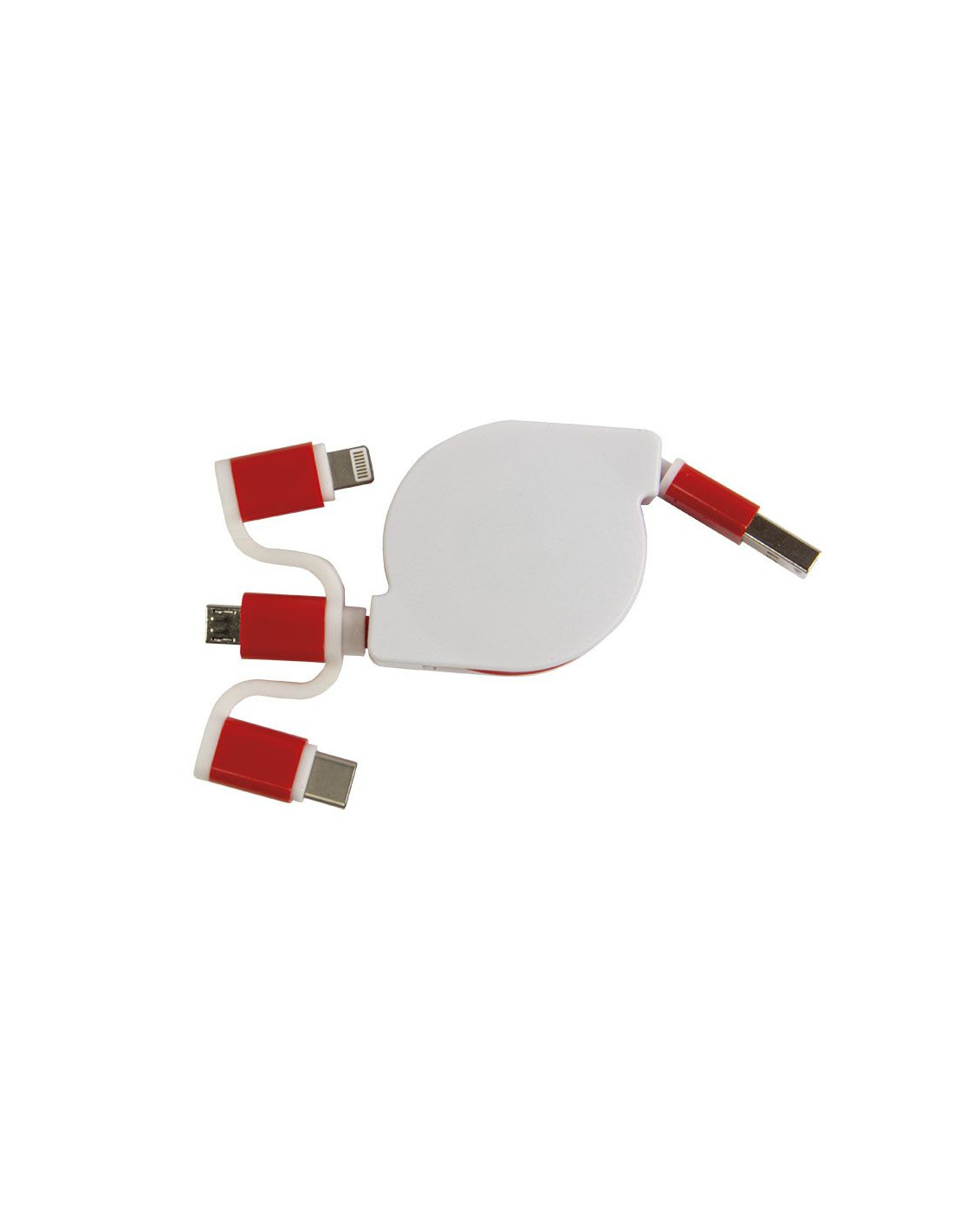 Chargeur multicâble personnalisé USB rétractable "ROSIE" | SIP19