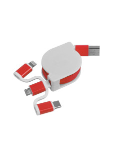Chargeur multicâble personnalisé USB rétractable "ROSIE" | SIP19