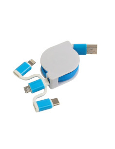 Chargeur multicâble personnalisé USB rétractable "ROSIE" | SIP19