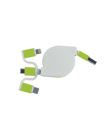 Chargeur multicâble personnalisé USB rétractable "ROSIE" | SIP19