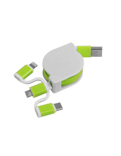 Chargeur multicâble personnalisé USB rétractable "ROSIE" | SIP19