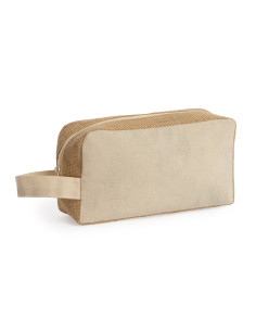 Trousse de toilette personnalisée en coton et jute "SIENA" | SIP19