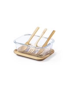 Lunch box promotionnelle en verre et bambou 700ml "BEJAR" | SIP19