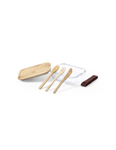 Lunch box promotionnelle en verre et bambou 700ml "BEJAR" | SIP19
