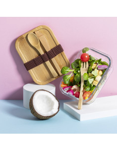 Lunch box promotionnelle en verre et bambou 700ml "BEJAR" | SIP19