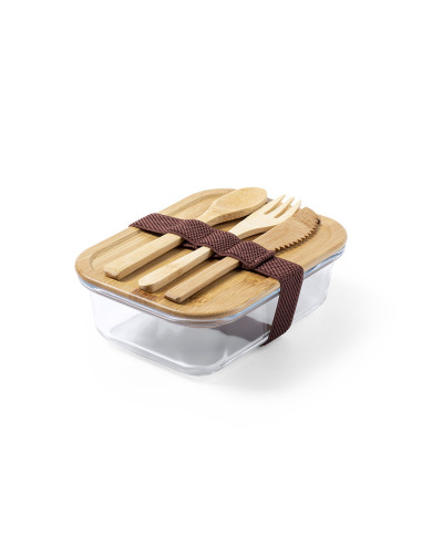 LUNCH BOX PROMOTIONNELLE EN VERRE ET BAMBOU 700ML "BEJAR"
