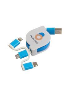 CHARGEUR MULTICÂBLE PERSONNALISÉ USB RÉTRACTABLE "ROSIE"