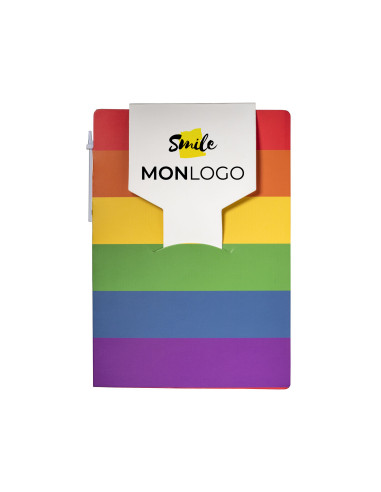 BLOC-NOTES ET POST IT PERSONNALISABLES ARC-EN-CIEL EN PAPIER "CHRIE"