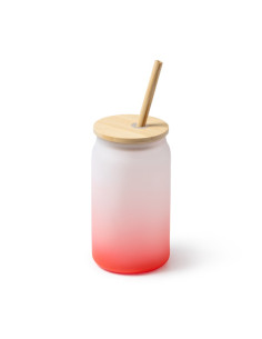 Verre publicitaire effet givré coloré et paille "DALBY" 350ml | SIP19