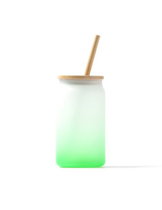 Verre publicitaire effet givré coloré et paille "DALBY" 350ml | SIP19