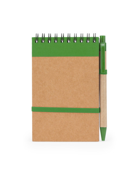 Carnet A6 ligné et stylo carton recyclé à personnaliser "LIEN" | SIP19