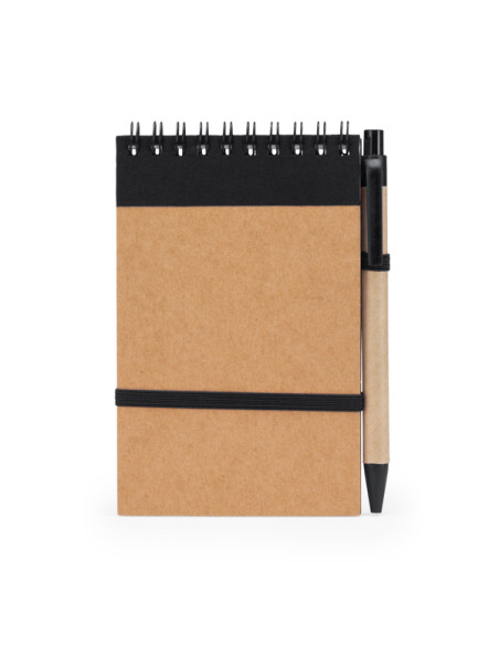 Carnet A6 ligné et stylo carton recyclé à personnaliser "LIEN" | SIP19