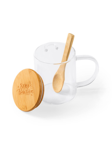 MUG PERSONNALISABLE EN VERRE ET BAMBOU 420ML "COCO"