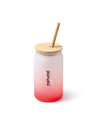 VERRE PUBLICITAIRE AVEC PAILLE EFFET GIVRÉ COLORÉ  350ML "DALBY"