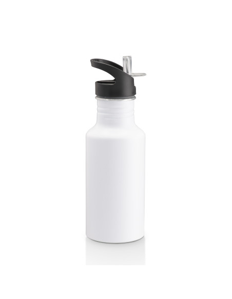 Bouteille personnalisée aluminium avec paille "FORAX" 600 ml | SIP19