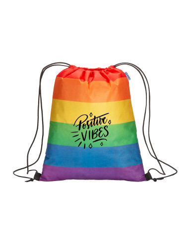 SAC À DOS CORDELETTES ARC-EN-CIEL À PERSONNALISER 70G "SALDE"