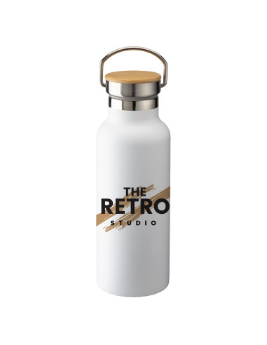 THERMOS PERSONNALISÉ EN ACIER ET BAMBOU 500ML "CILOS"