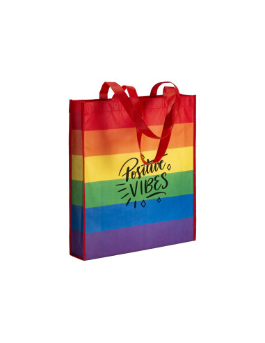 TOTE BAG ARC-EN-CIEL PERSONNALISABLE EN RPET 80G "ACRON" 38x42x8cm