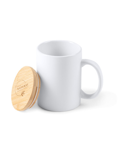 MUG PERSONNALISÉ AVEC COUVERCLE EN BAMBOU 370 ML "BERRY"