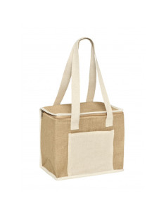Sac isotherme à personnaliser en jute et coton "CALGARY" 30x25x18cm | SIP19