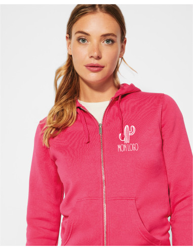 SWEAT CAPUCHE ZIP FEMME PERSONNALISABLE POLYCOTON 280G "MONTBLANC"