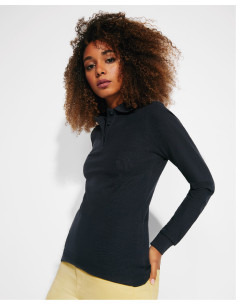 Polo personnalisé manches longues femme en coton "ESTRELLA" | SIP19
